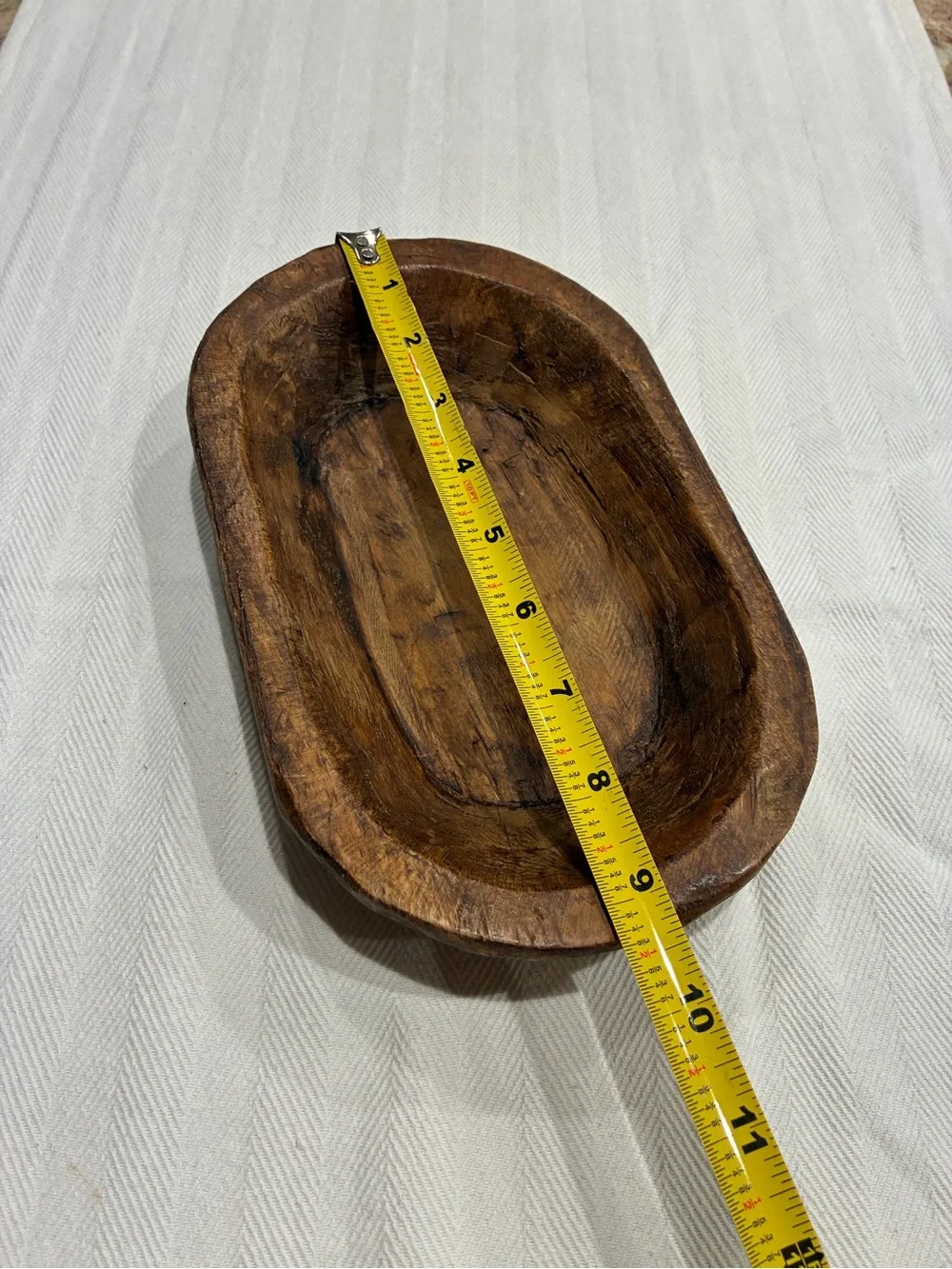 Carved wooden dough bowl
